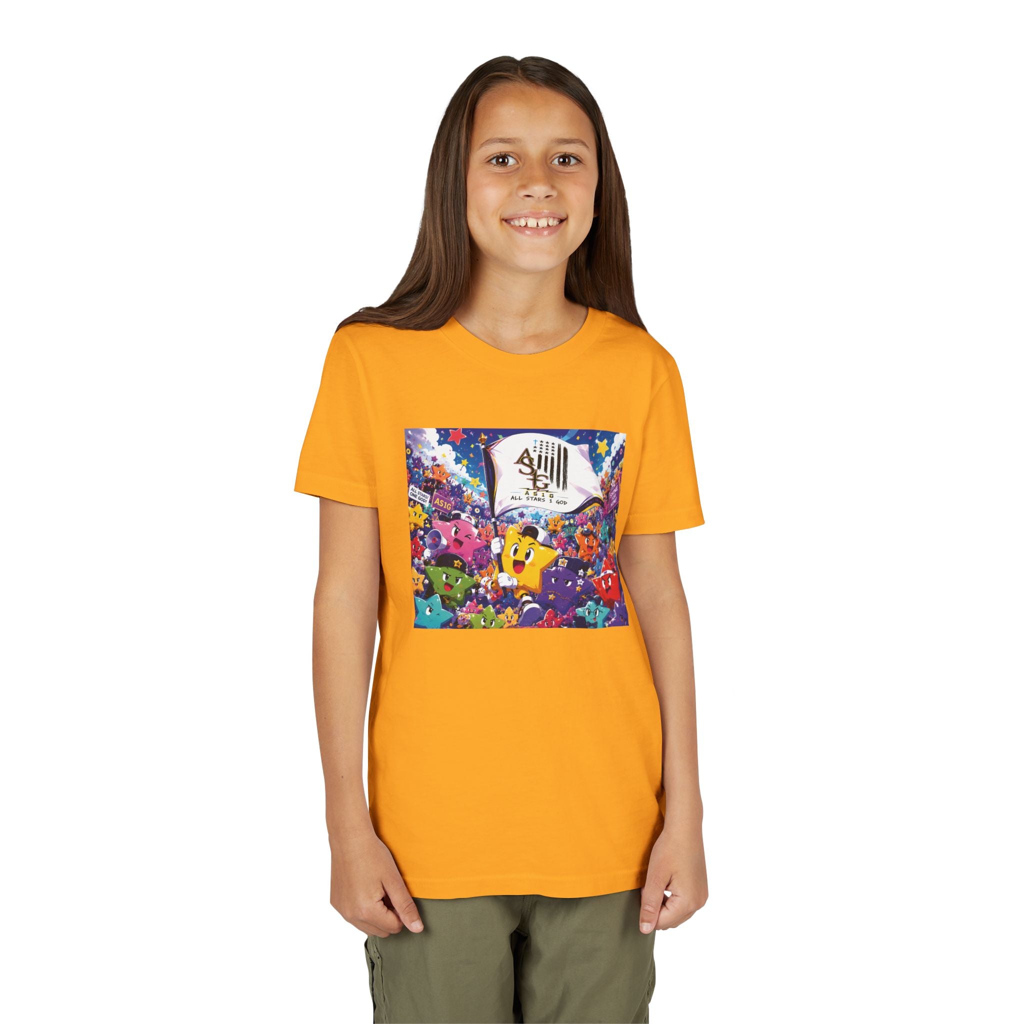 Kids Graphic Tee - Colorful Cartoon Stars
