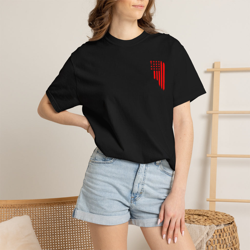 ASIG Patriotic Graphic T-Shirt — All Stars I God Red Flag Tee