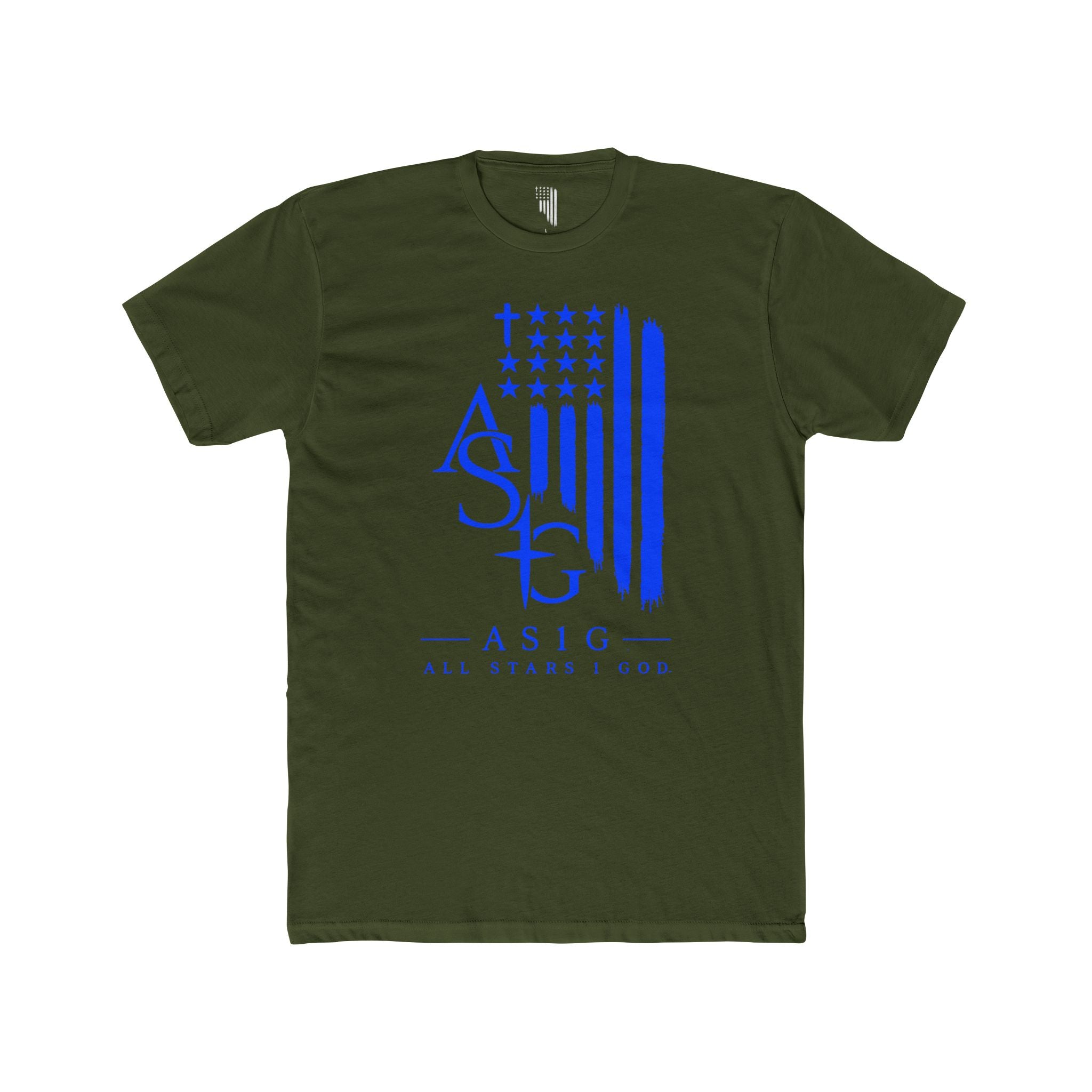 ASIG All Stars I Good Graphic Tee - Patriotic Blue Flag T‑Shirt