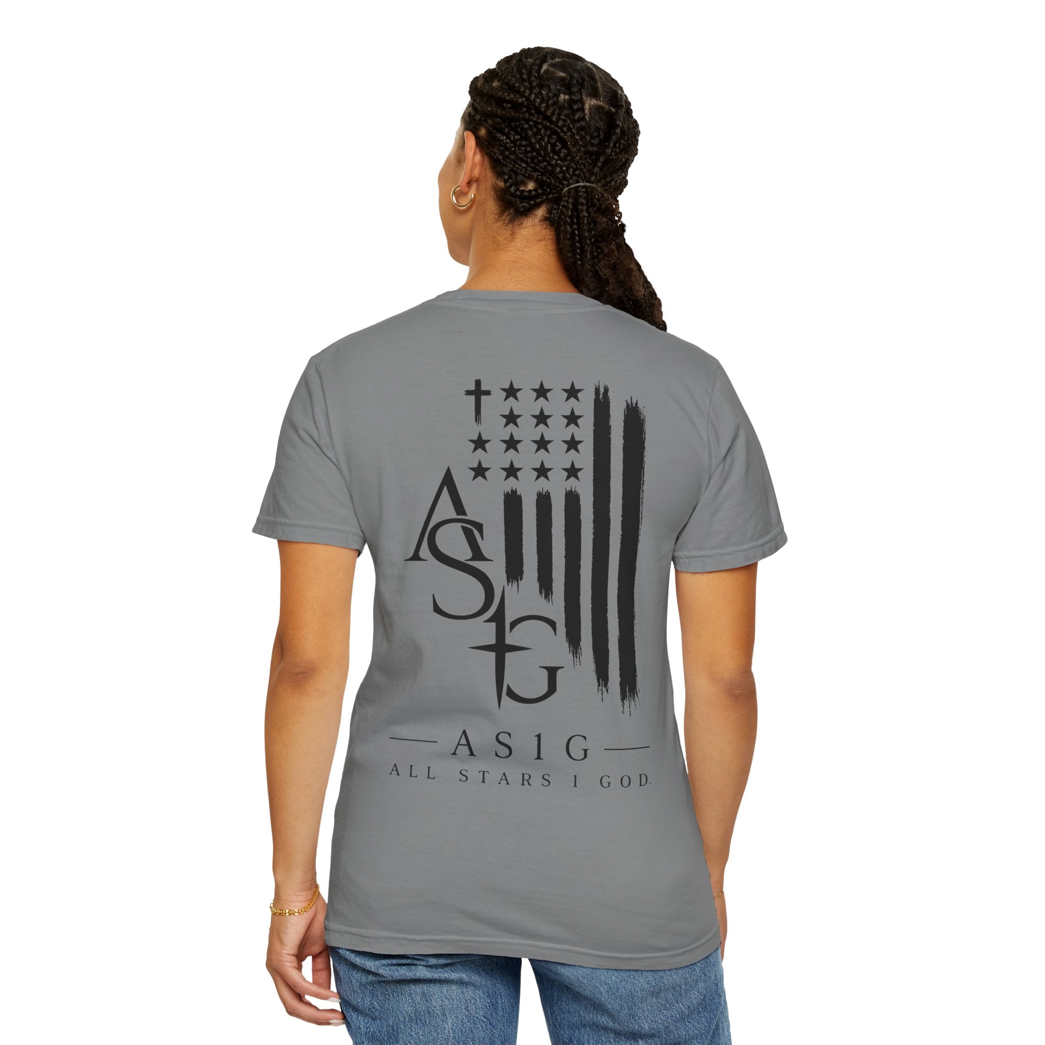 ASG All Stars | Garment-Dyed T-Shirt with Distressed Flag