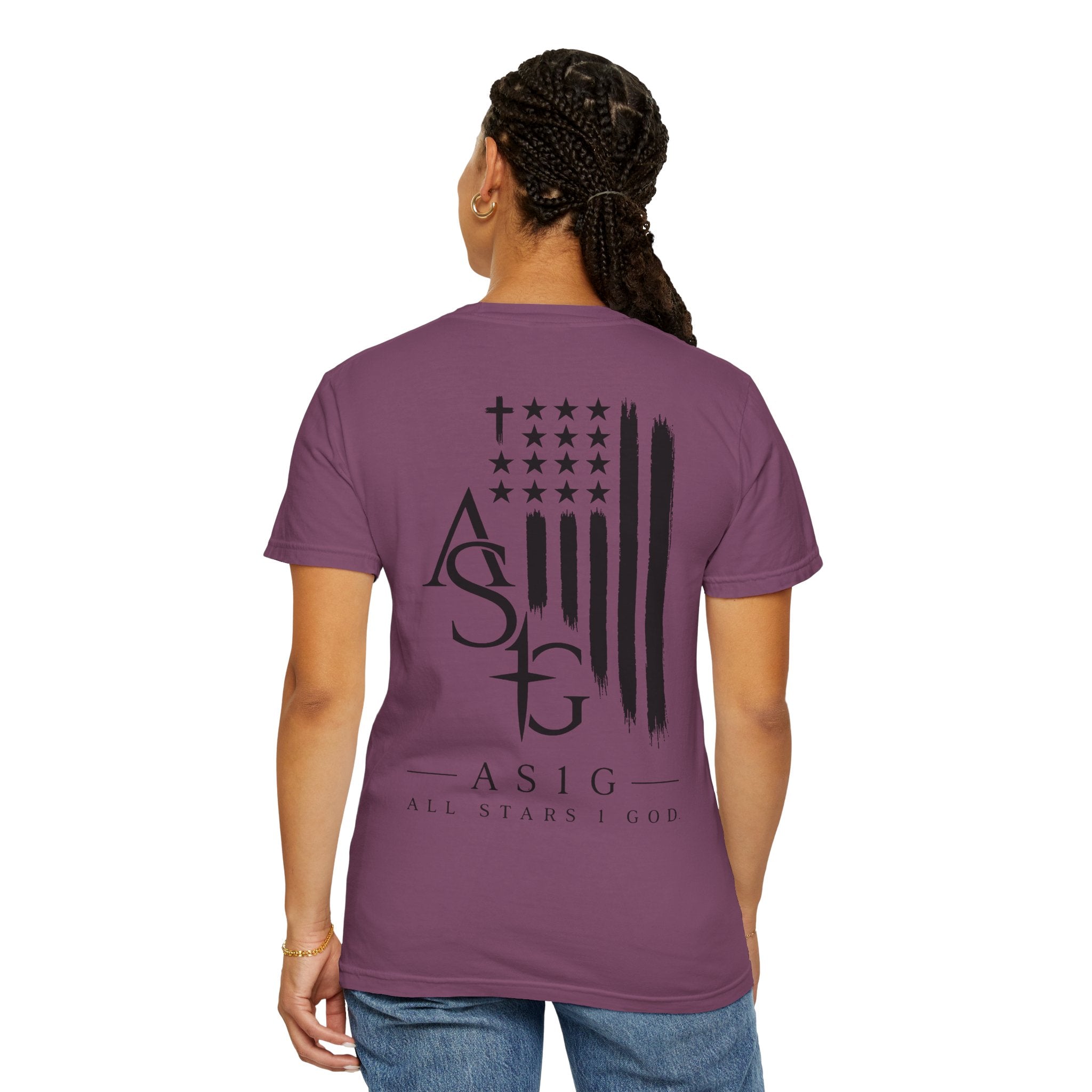 ASG All Stars | Garment-Dyed T-Shirt with Distressed Flag
