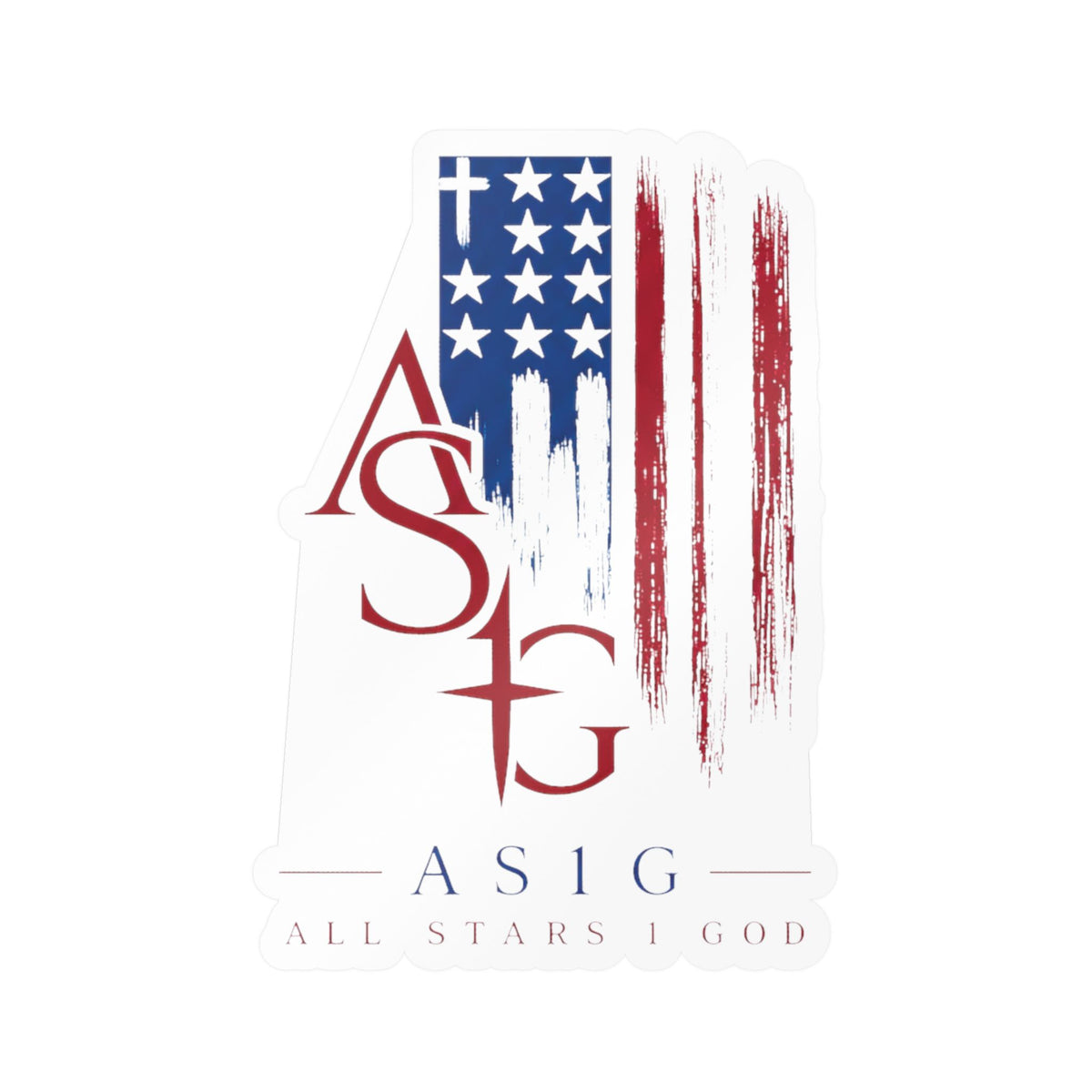All Stars I God (AS1G) American Flag Kiss-Cut Vinyl Decal
