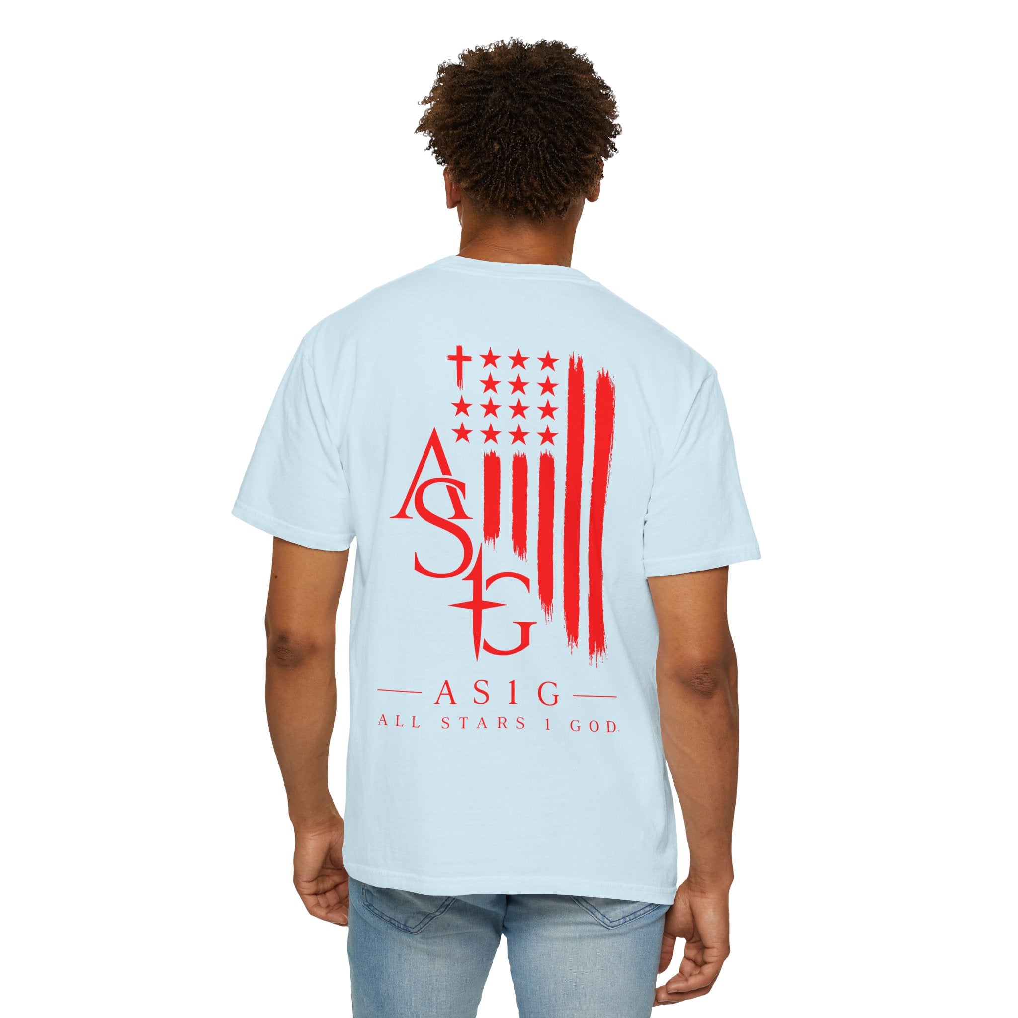 AS1G Patriotic Graphic T-Shirt — All Stars 1 God Red Flag Tee
