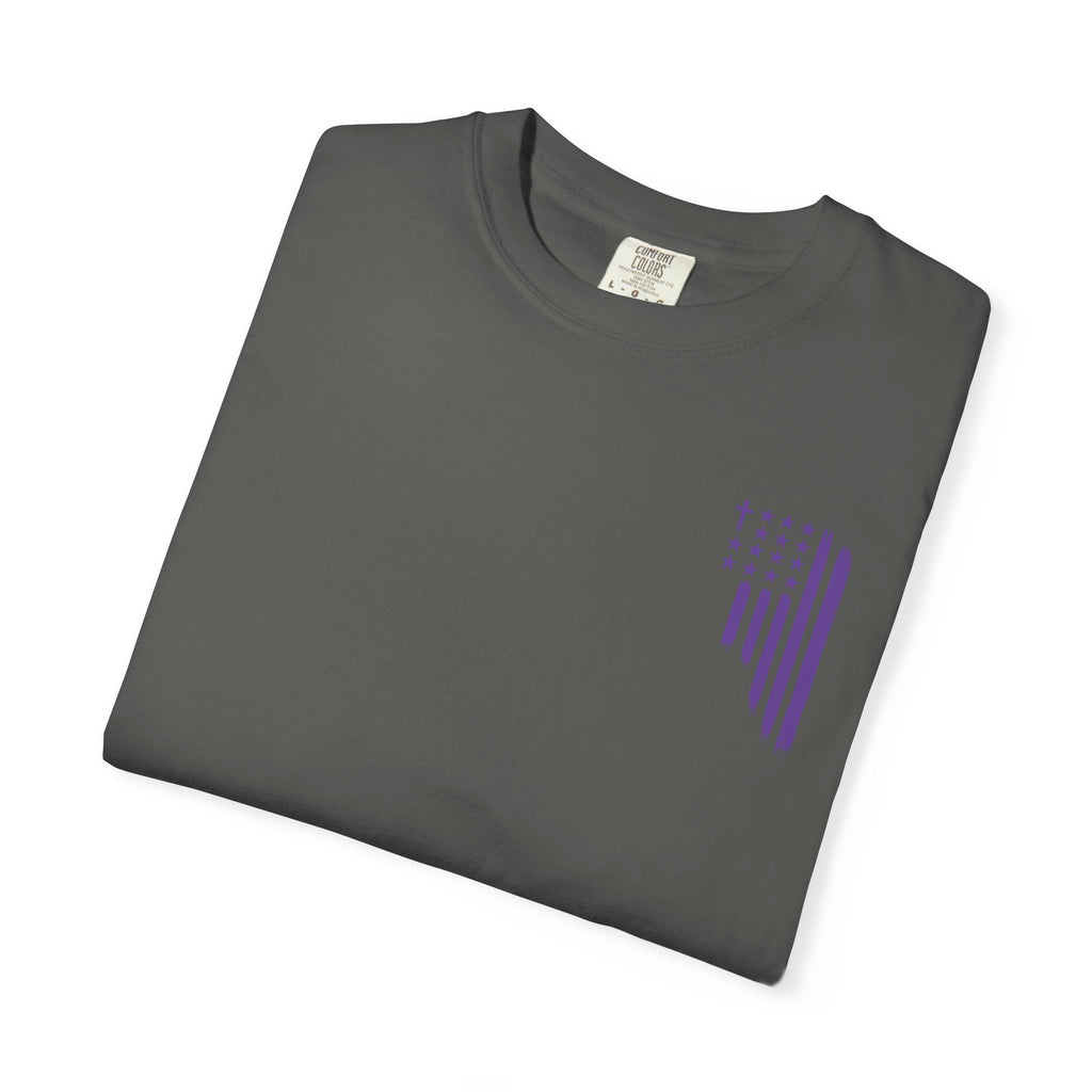 ASIG All Stars & God Flag T‑Shirt — Purple Brushstroke American Flag Tee