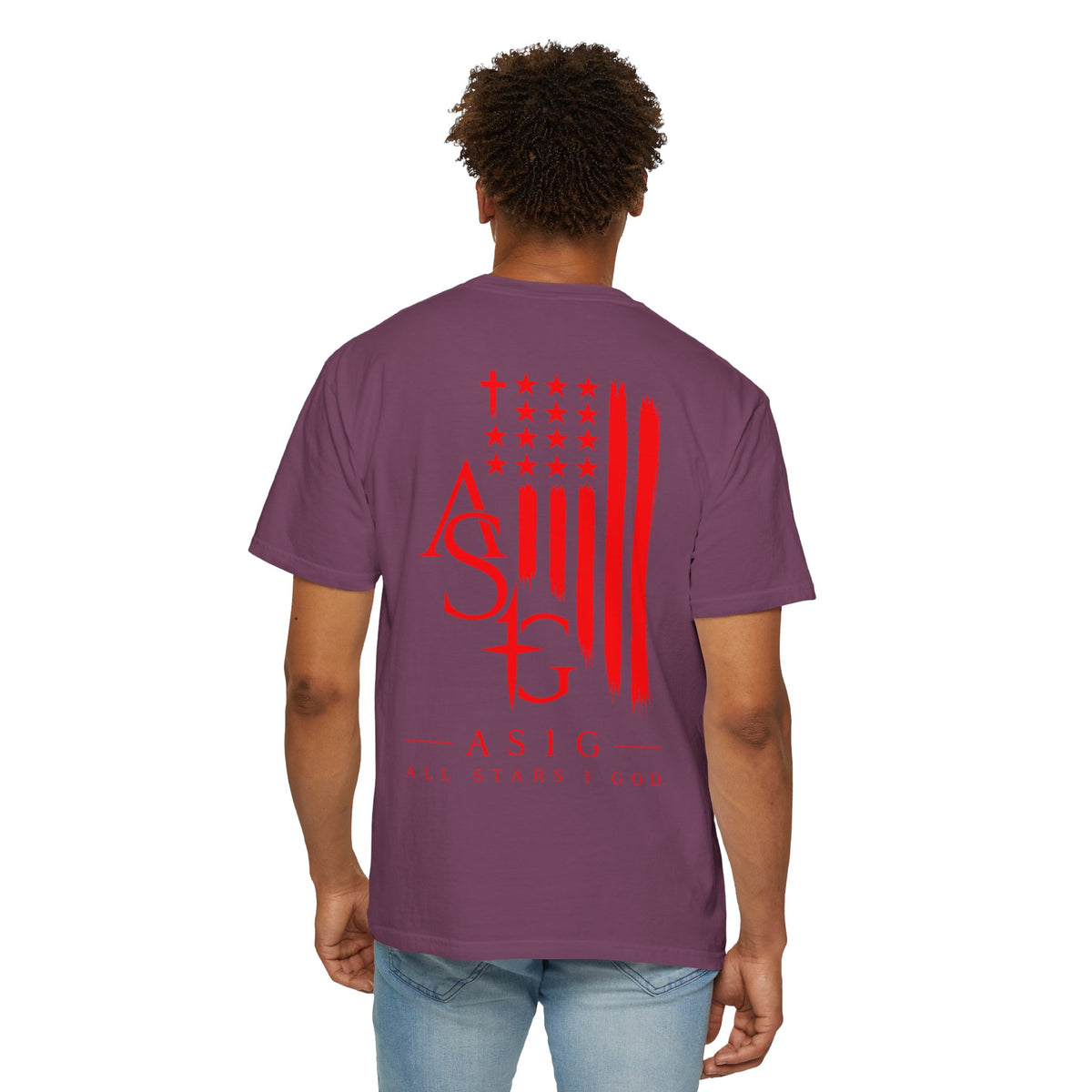 AS1G Patriotic Graphic T-Shirt — All Stars 1 God Red Flag Tee