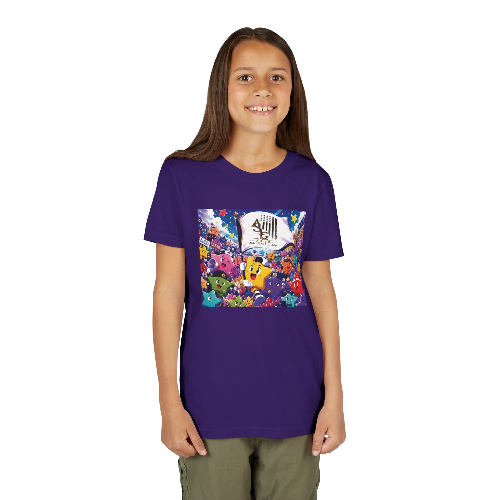 Kids Graphic Tee - Colorful Cartoon Stars