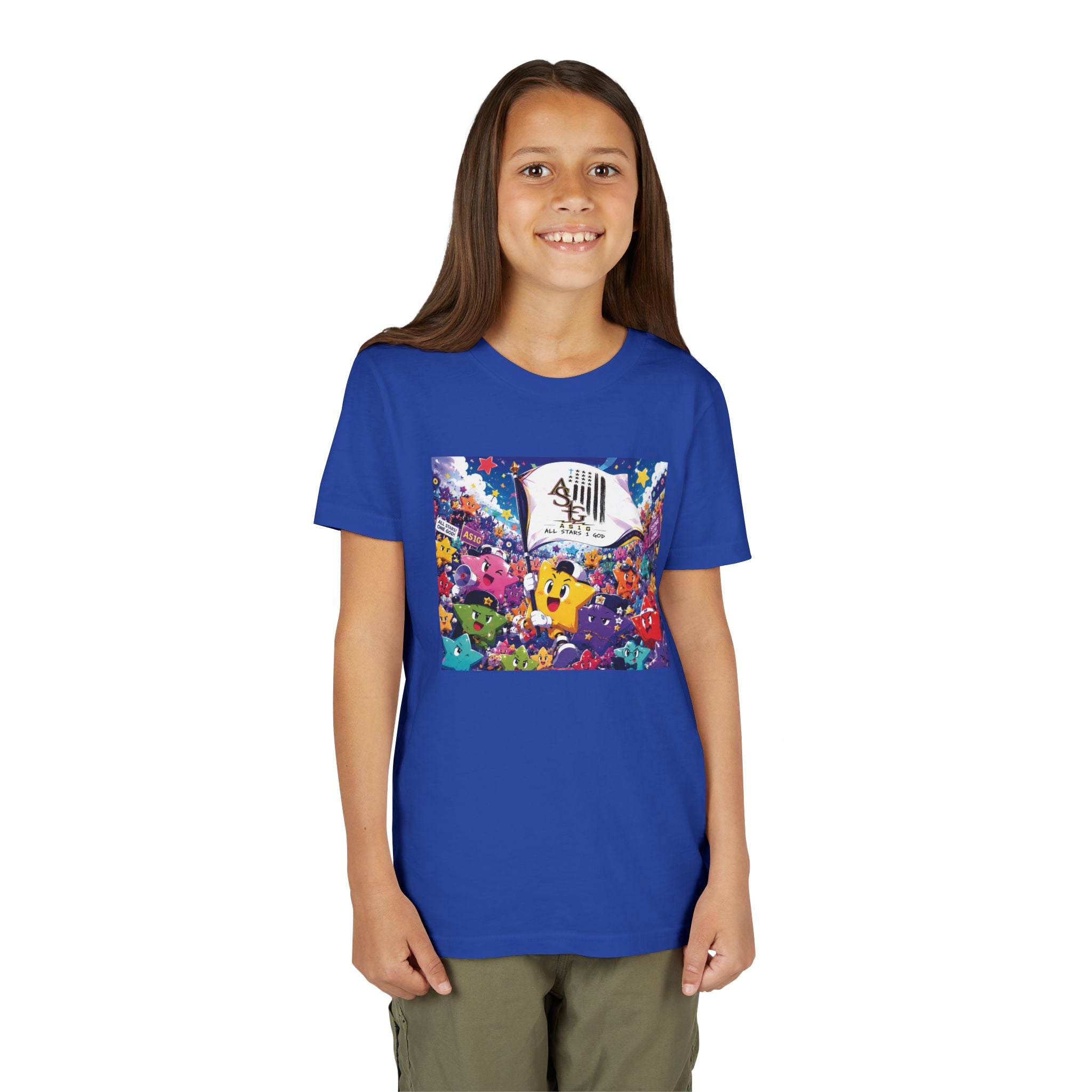 Kids Graphic Tee - Colorful Cartoon Stars