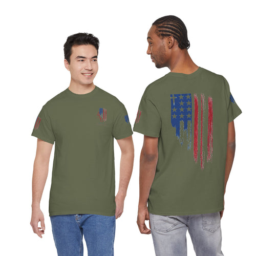 American Flag Distressed Tee - Patriotic USA Shirt for 4th of July