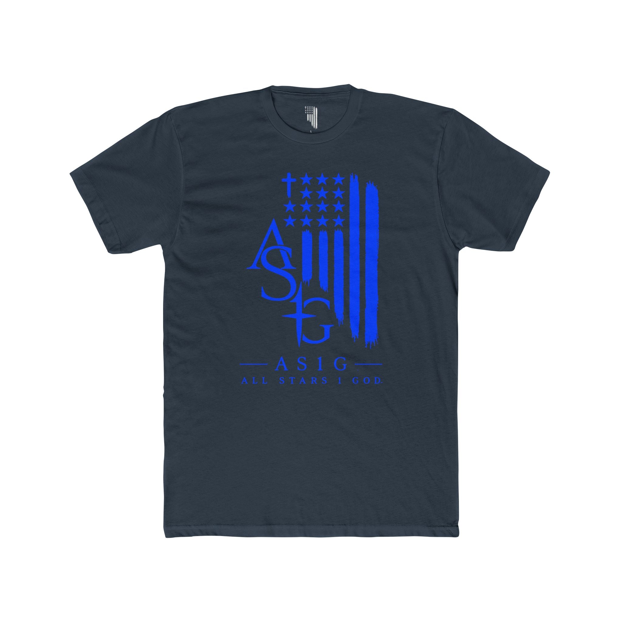 ASIG All Stars I Good Graphic Tee - Patriotic Blue Flag T‑Shirt