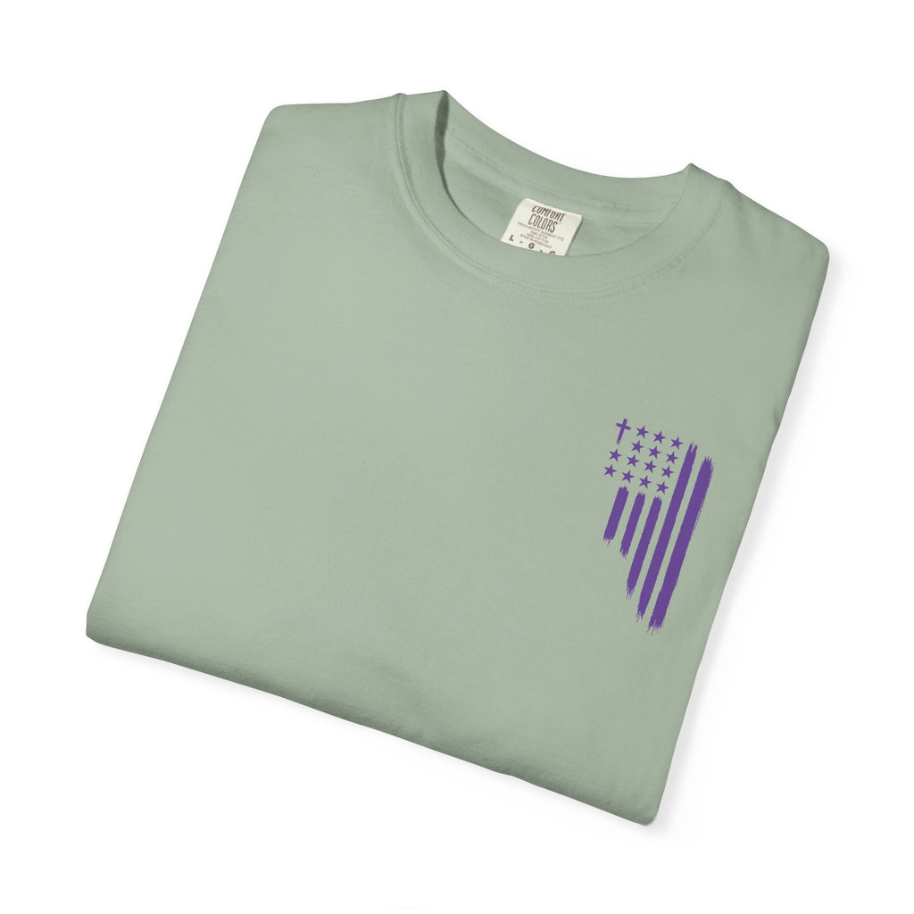 ASIG All Stars & God Flag T‑Shirt — Purple Brushstroke American Flag Tee