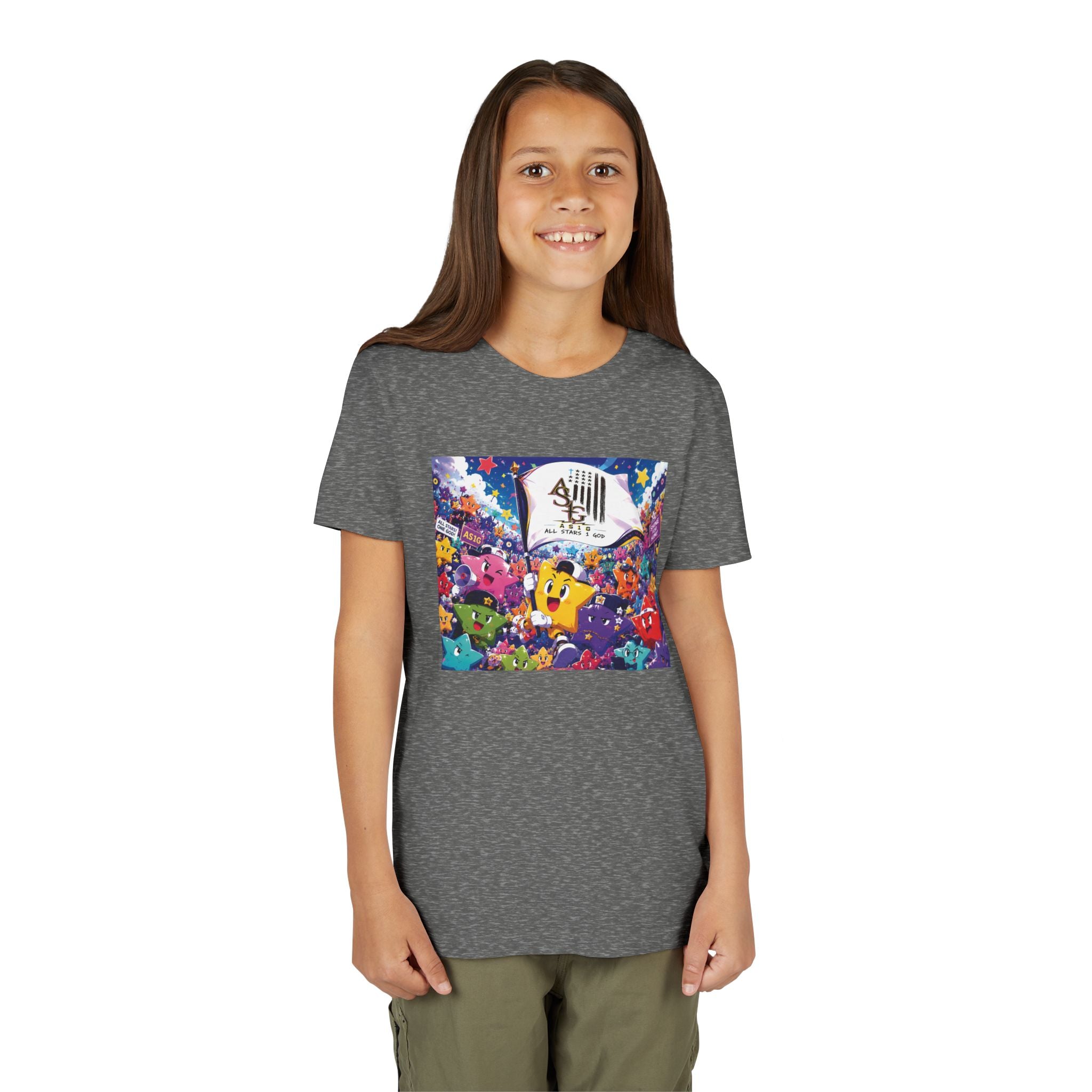 Kids Graphic Tee - Colorful Cartoon Stars
