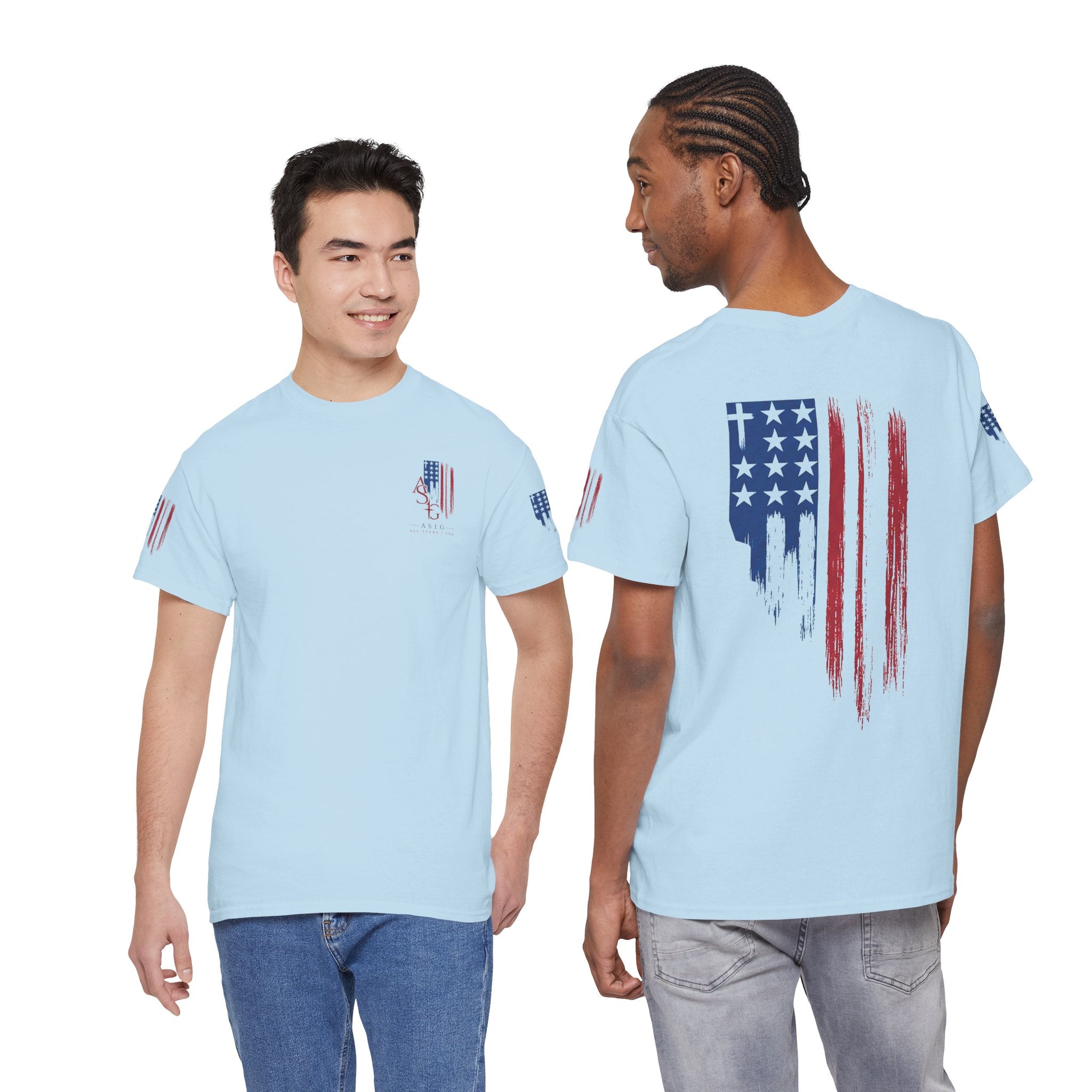 American Flag Distressed Tee - Patriotic USA Shirt for 4th of July