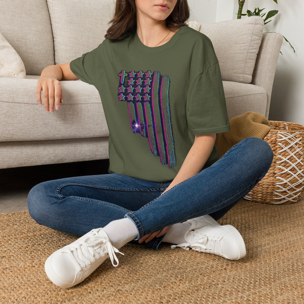 Distressed American Flag T-Shirt — 80'S Retro Stars & Stripes Tee