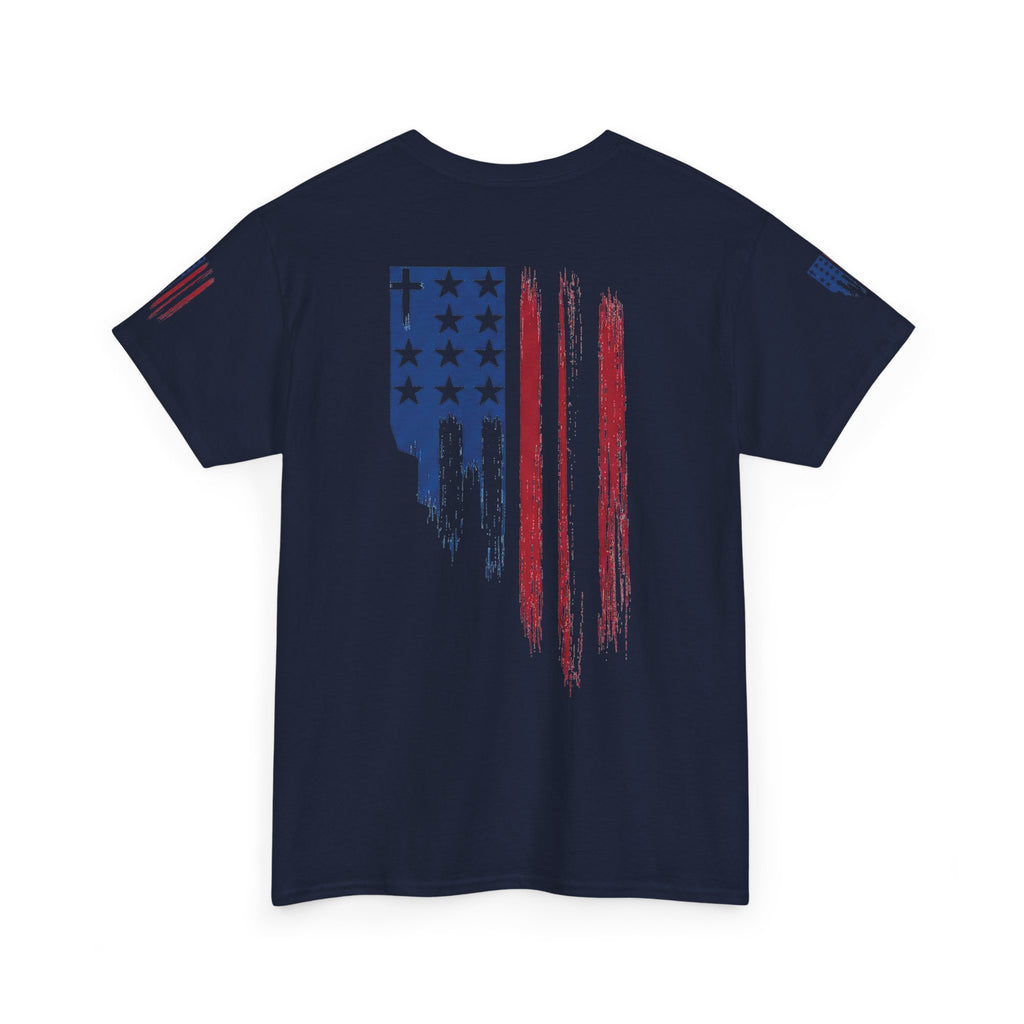 American Flag Distressed Tee - Patriotic USA Shirt for 4th of July