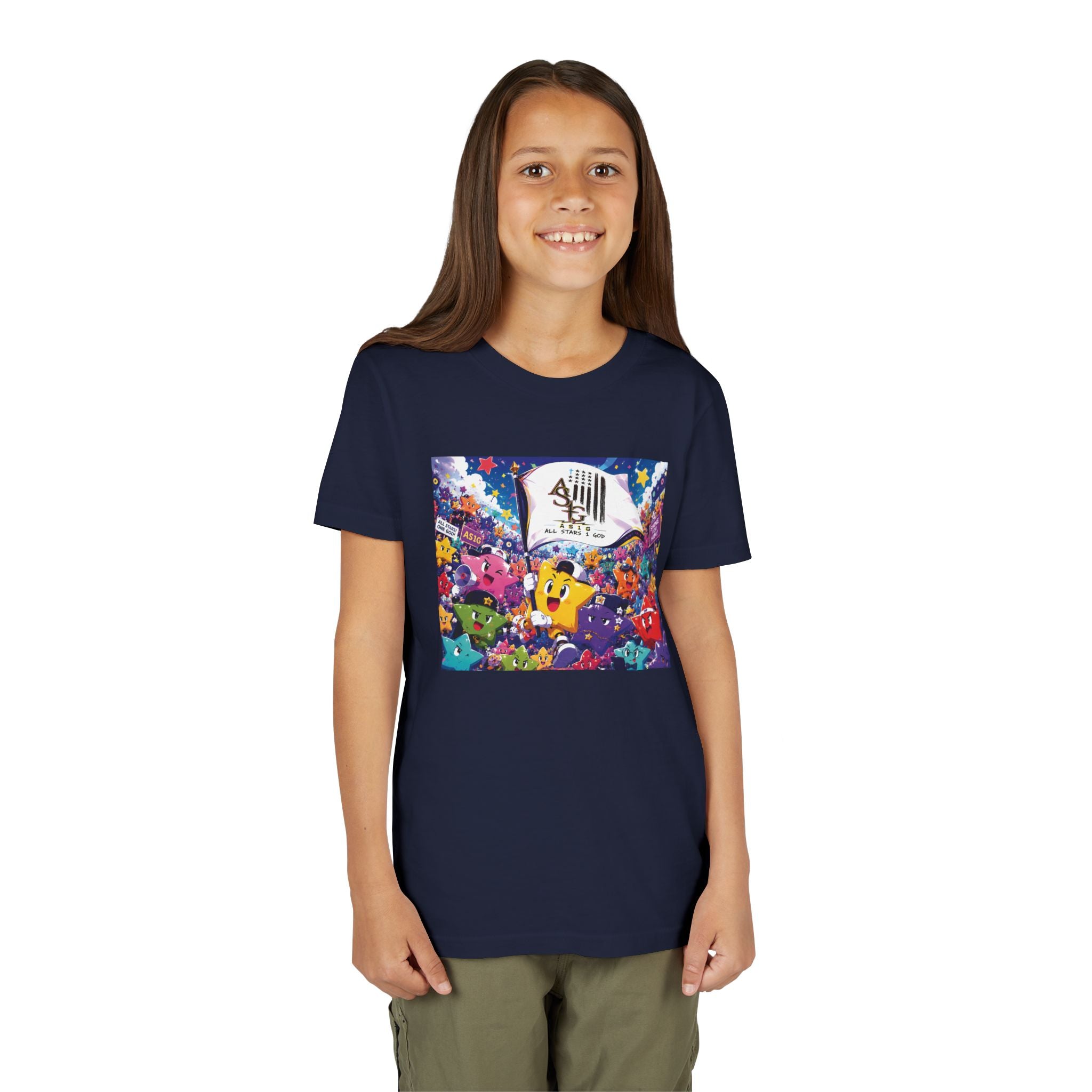 Kids Graphic Tee - Colorful Cartoon Stars
