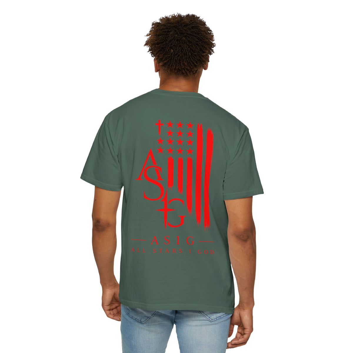 AS1G Patriotic Graphic T-Shirt — All Stars 1 God Red Flag Tee