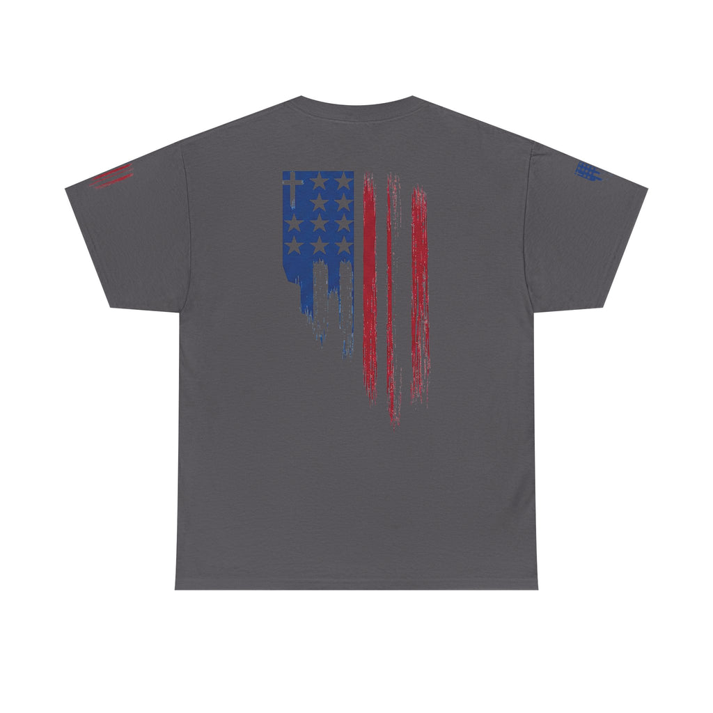 American Flag Distressed Tee - Patriotic USA Shirt for 4th of July
