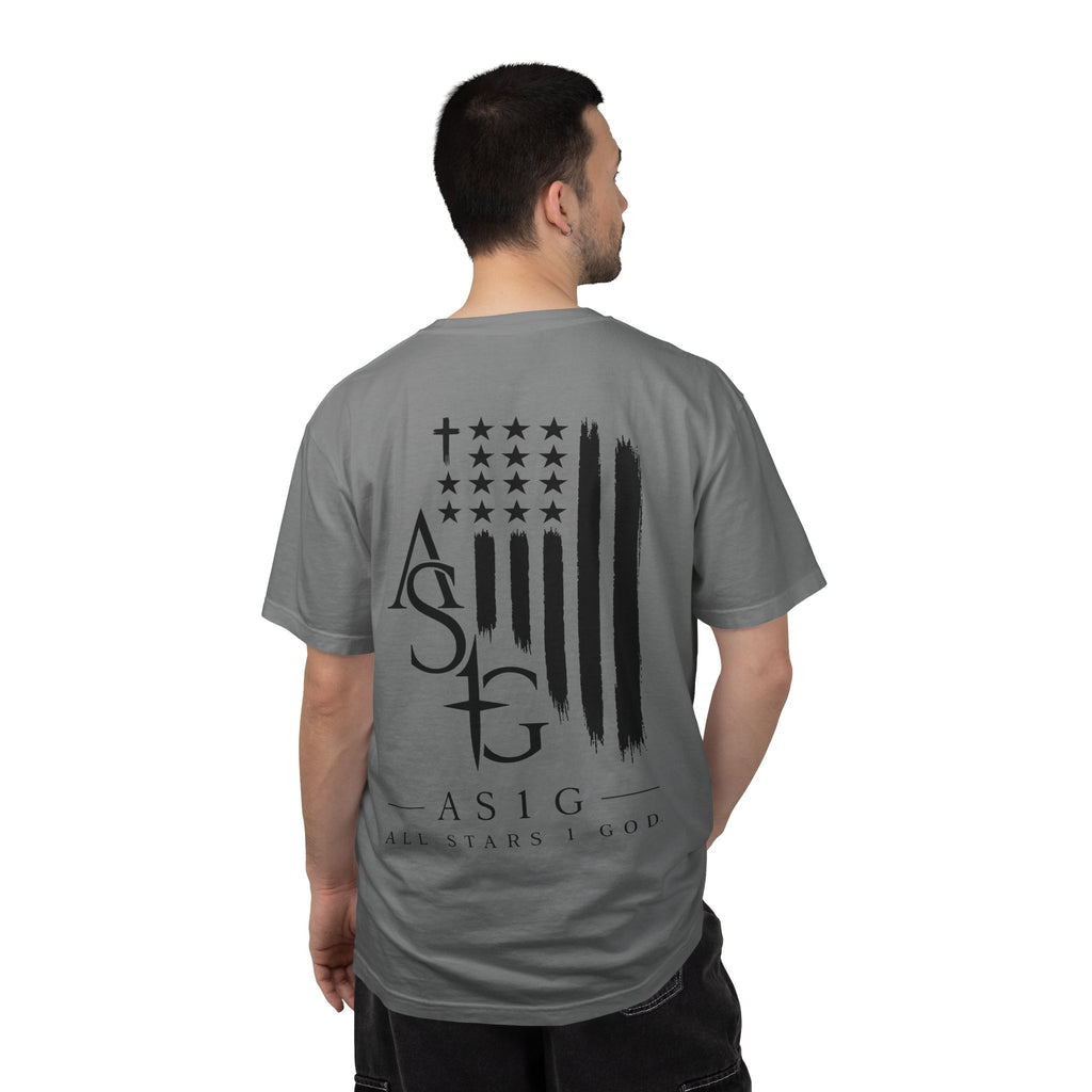 ASG All Stars | Garment-Dyed T-Shirt with Distressed Flag