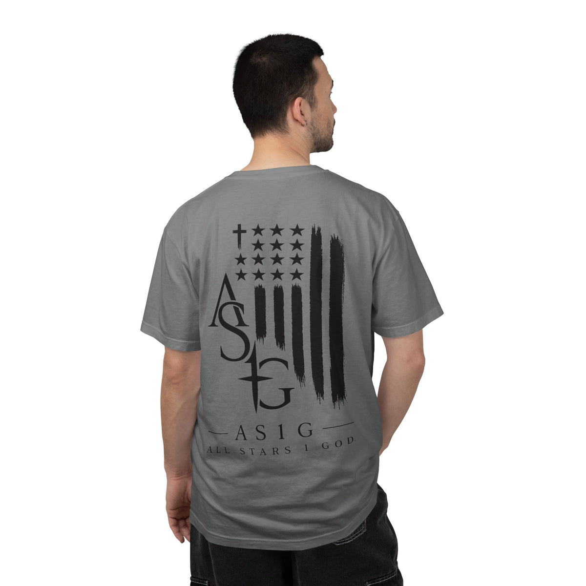 ASG All Stars | Garment-Dyed T-Shirt with Distressed Flag