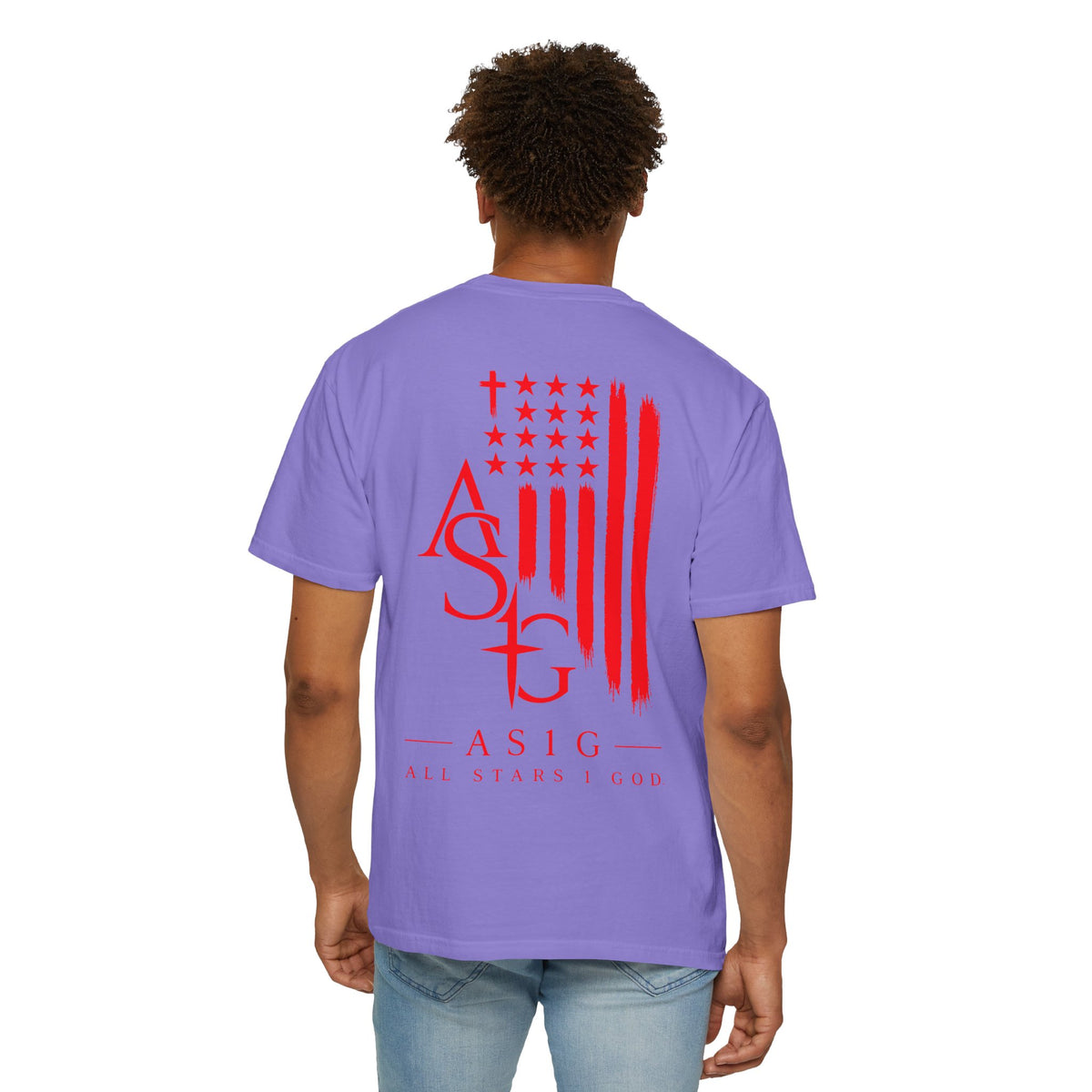 AS1G Patriotic Graphic T-Shirt — All Stars 1 God Red Flag Tee