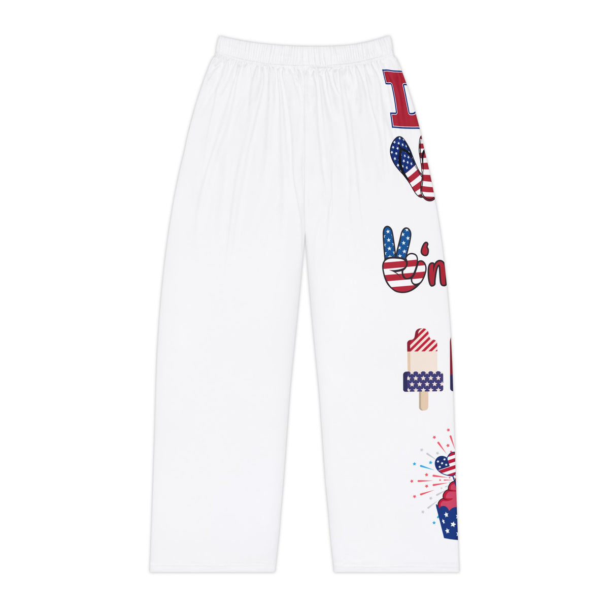 Patriotic Women's Pajama Pants - USA Flag Popsicle & 'Love America' Lounge Pants