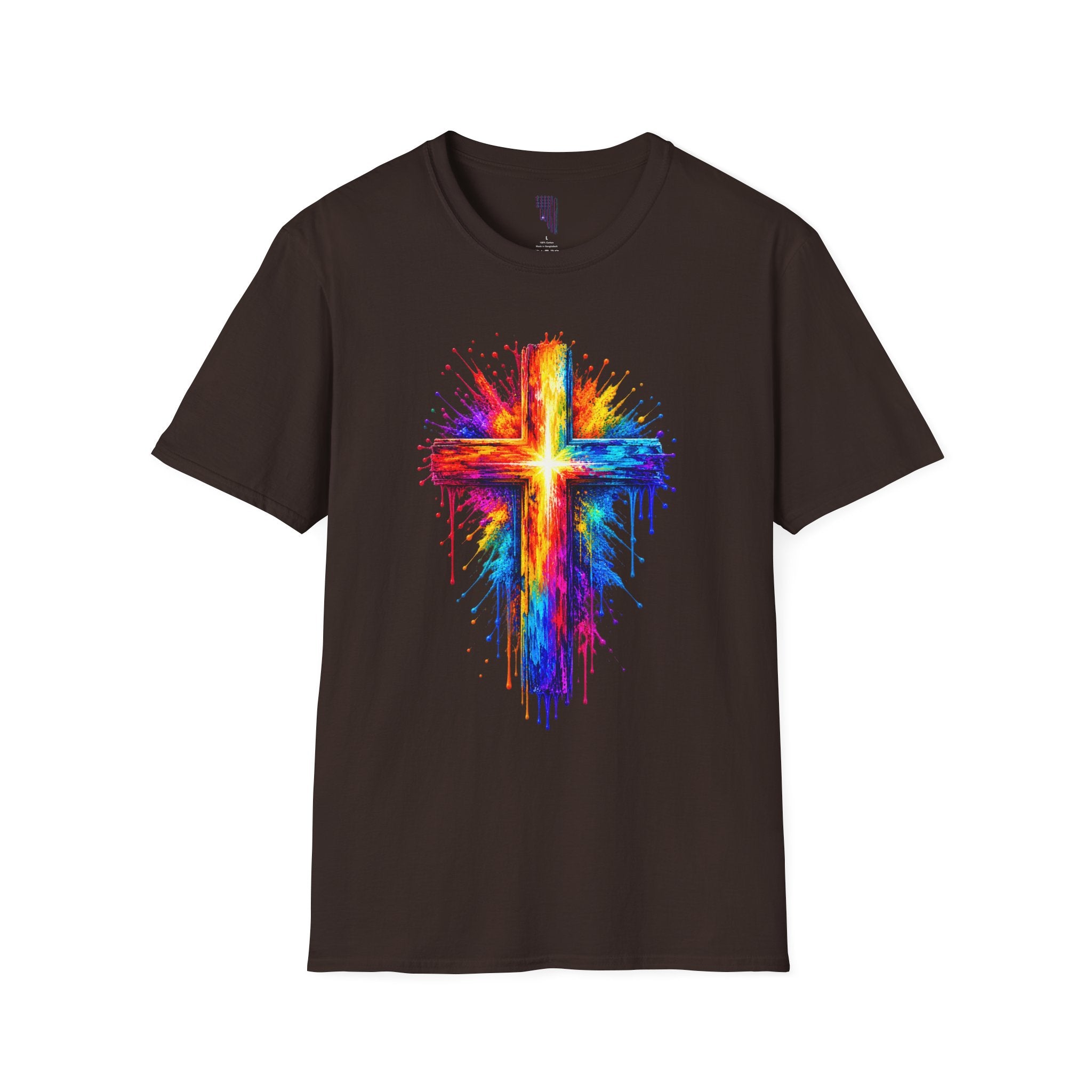 Rainbow Watercolor Cross T-Shirt