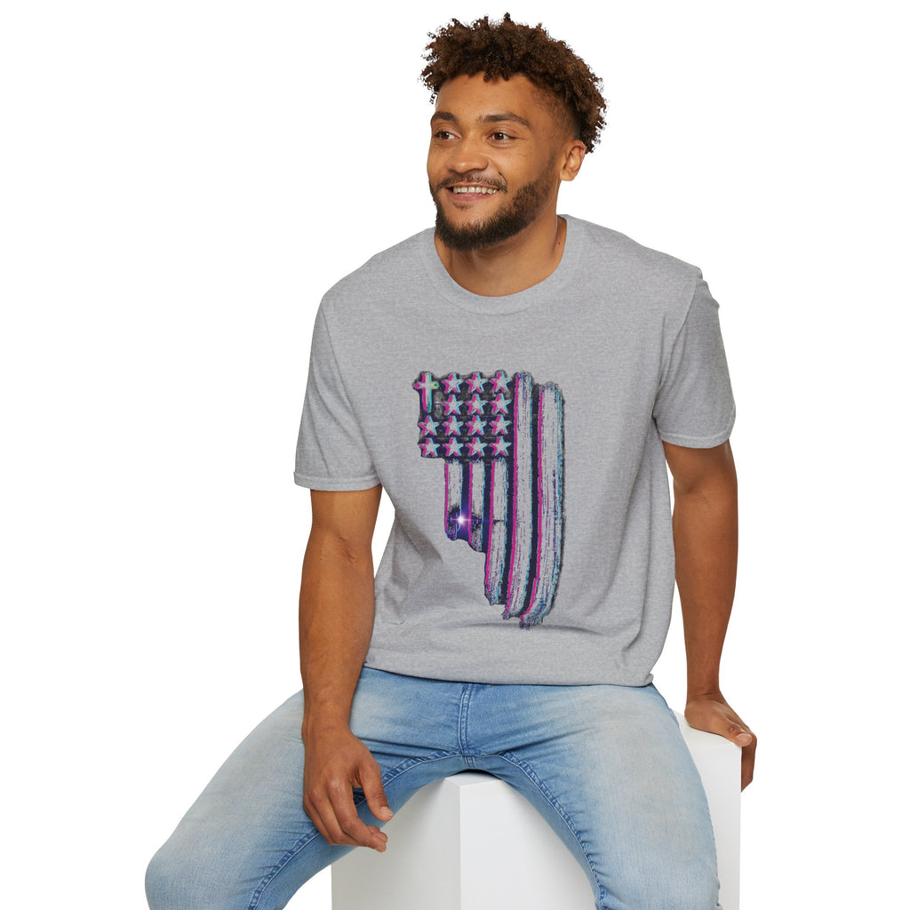 Distressed American Flag T-Shirt — 80'S Retro Stars & Stripes Tee