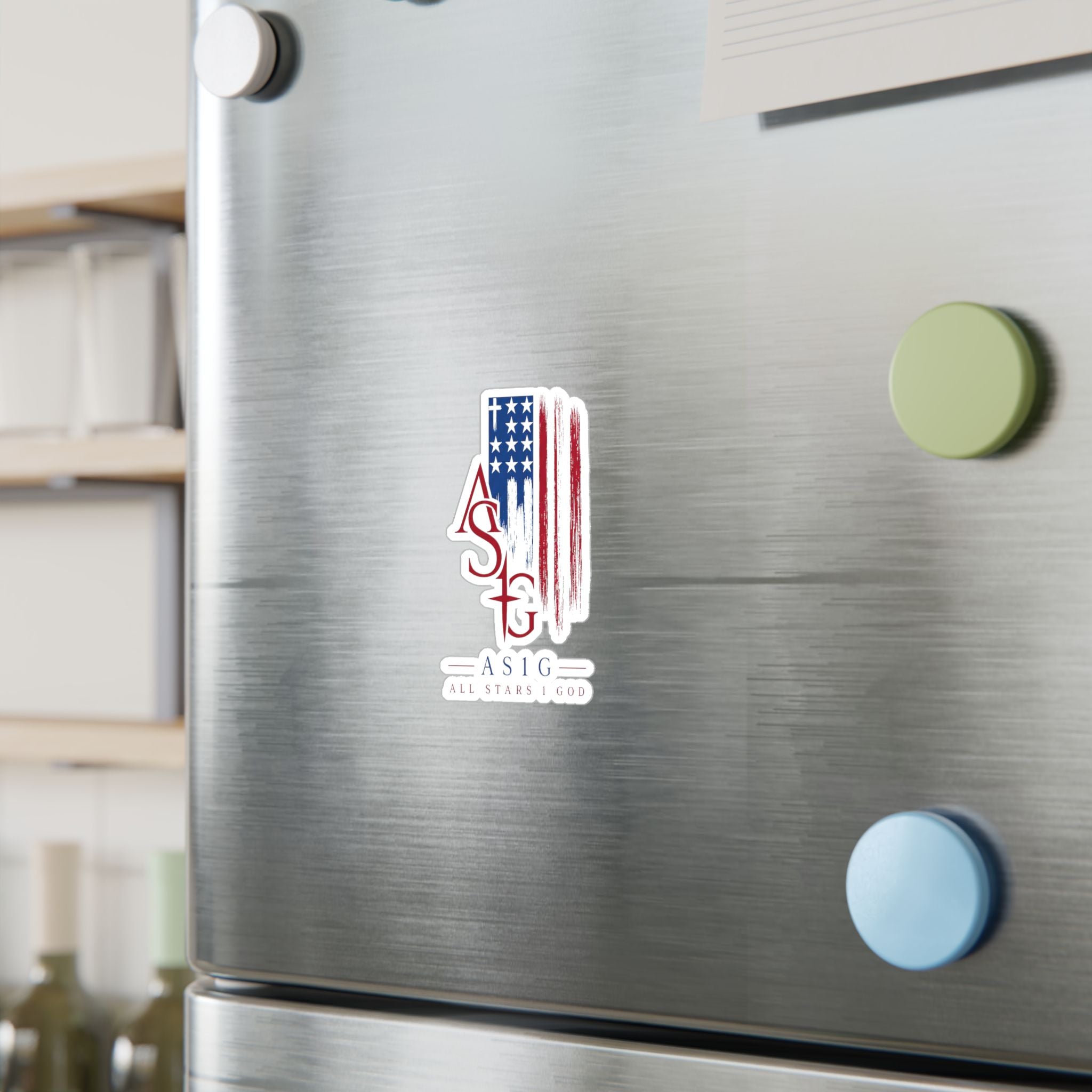 All Stars I God (AS1G) American Flag Kiss-Cut Vinyl Decal