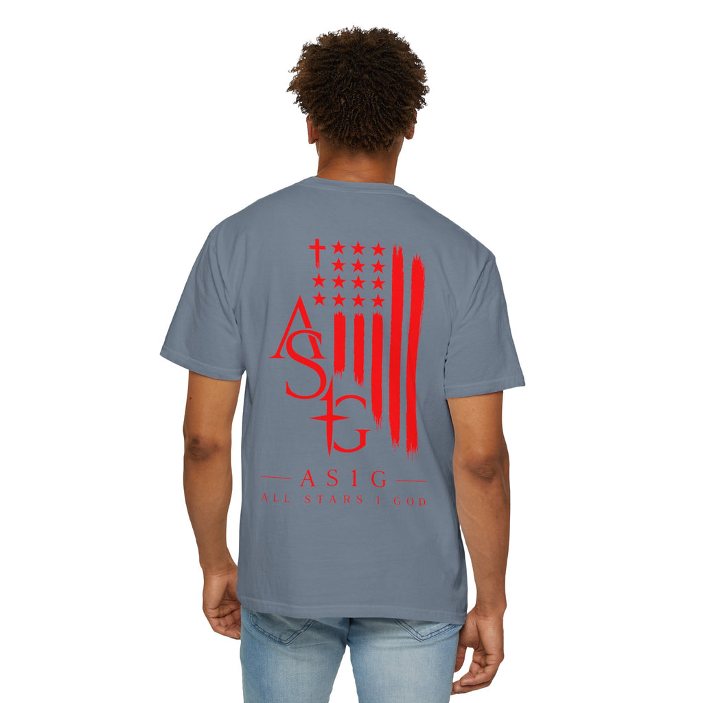AS1G Patriotic Graphic T-Shirt — All Stars 1 God Red Flag Tee