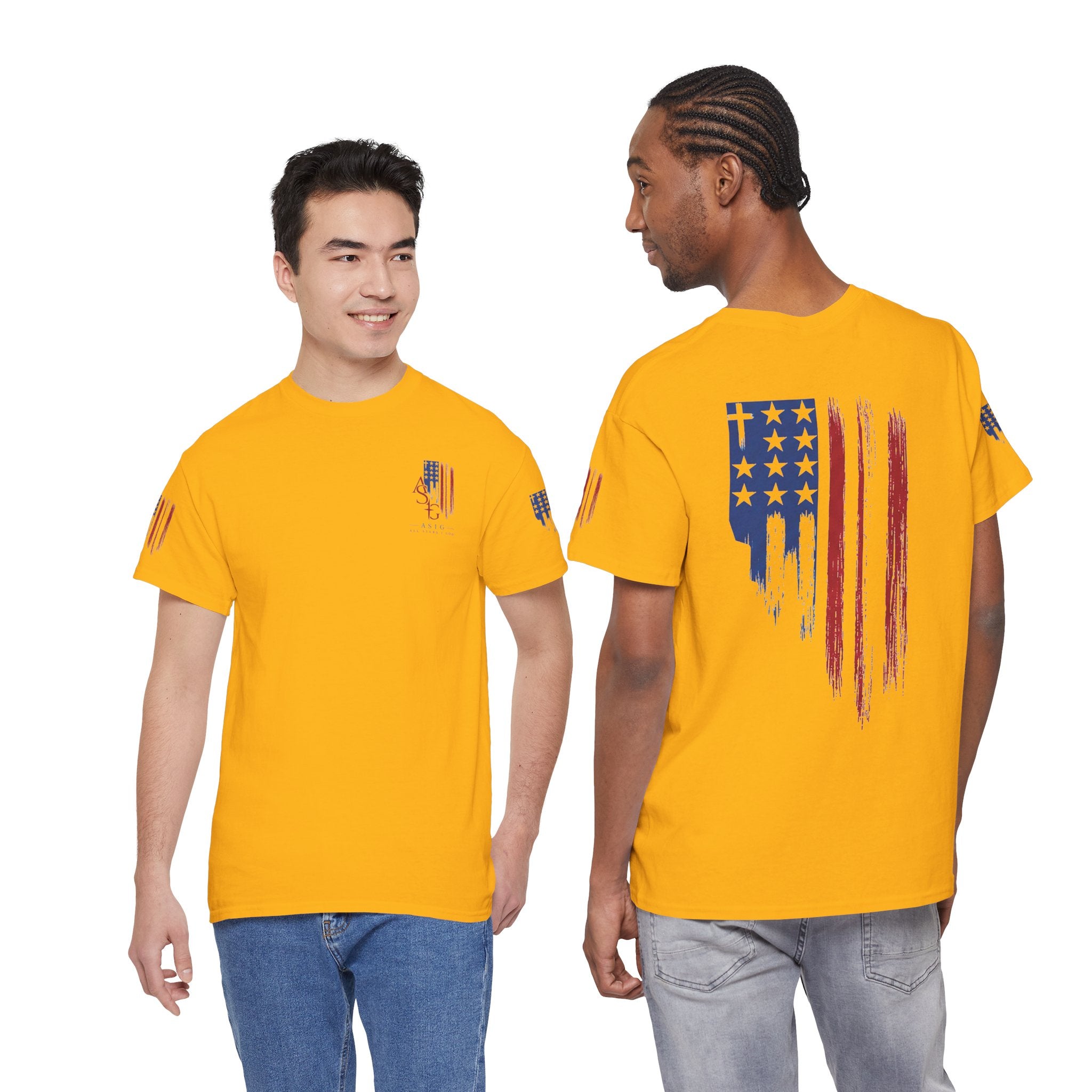 American Flag Distressed Tee - Patriotic USA Shirt for 4th of July