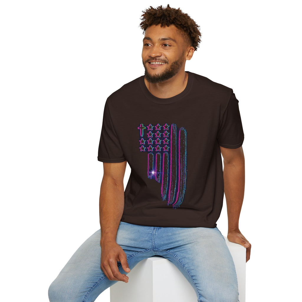 Distressed American Flag T-Shirt — 80'S Retro Stars & Stripes Tee