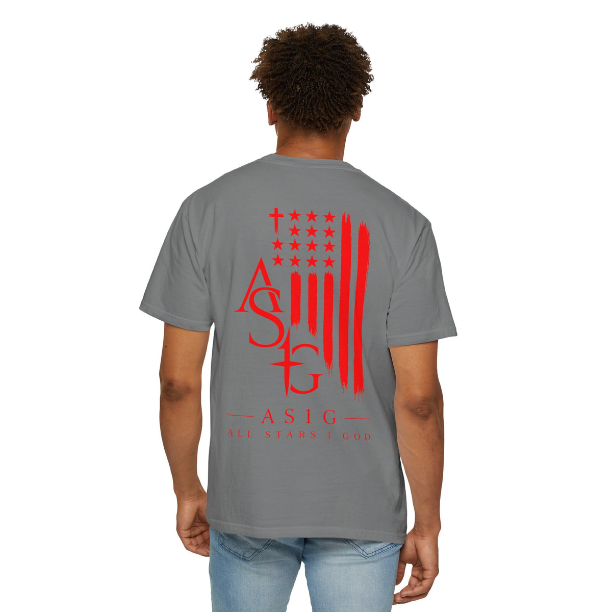 AS1G Patriotic Graphic T-Shirt — All Stars 1 God Red Flag Tee