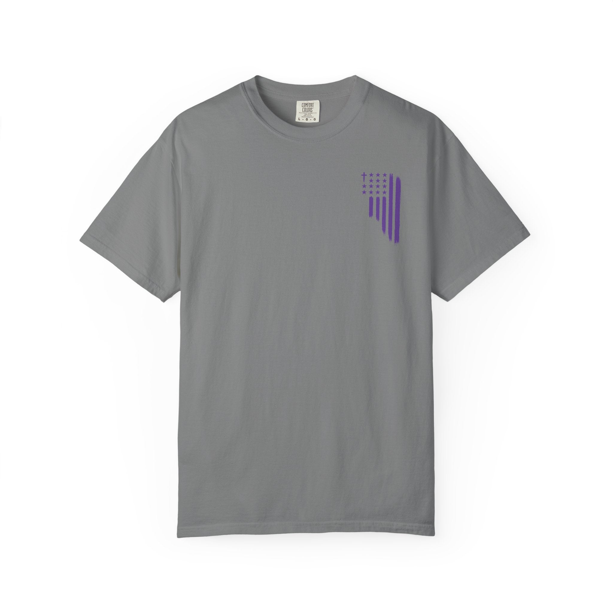 ASIG All Stars & God Flag T‑Shirt — Purple Brushstroke American Flag Tee